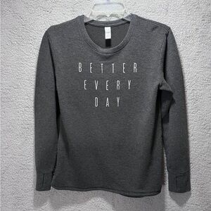 Athleta Girl Long Sleeve Top Dark Grey Girls XL 14